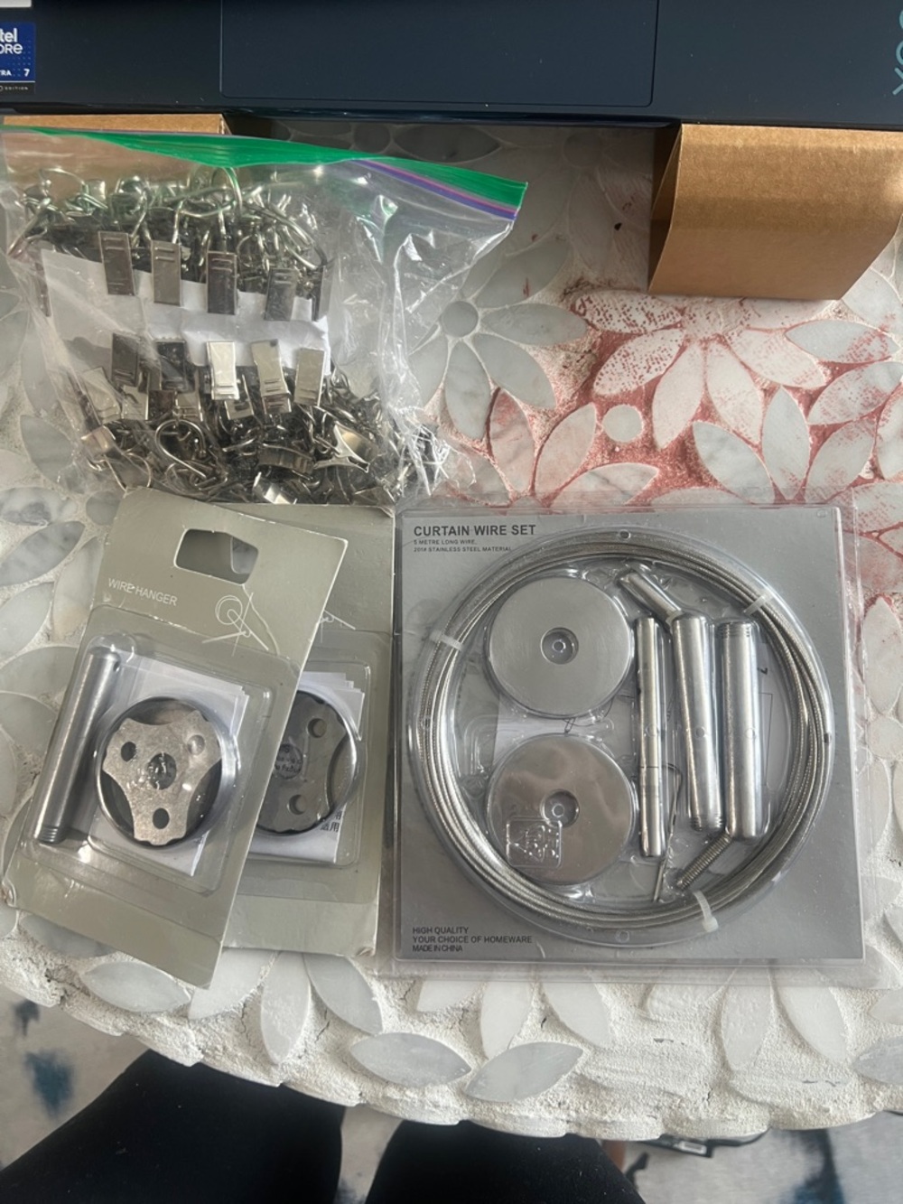 Curtain Wire Hanging Kit in Silver
